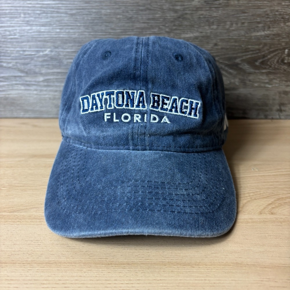 Surf Style Hat Cap Strap Back Blue Daytona Beach Florida Outdoors Adjustable